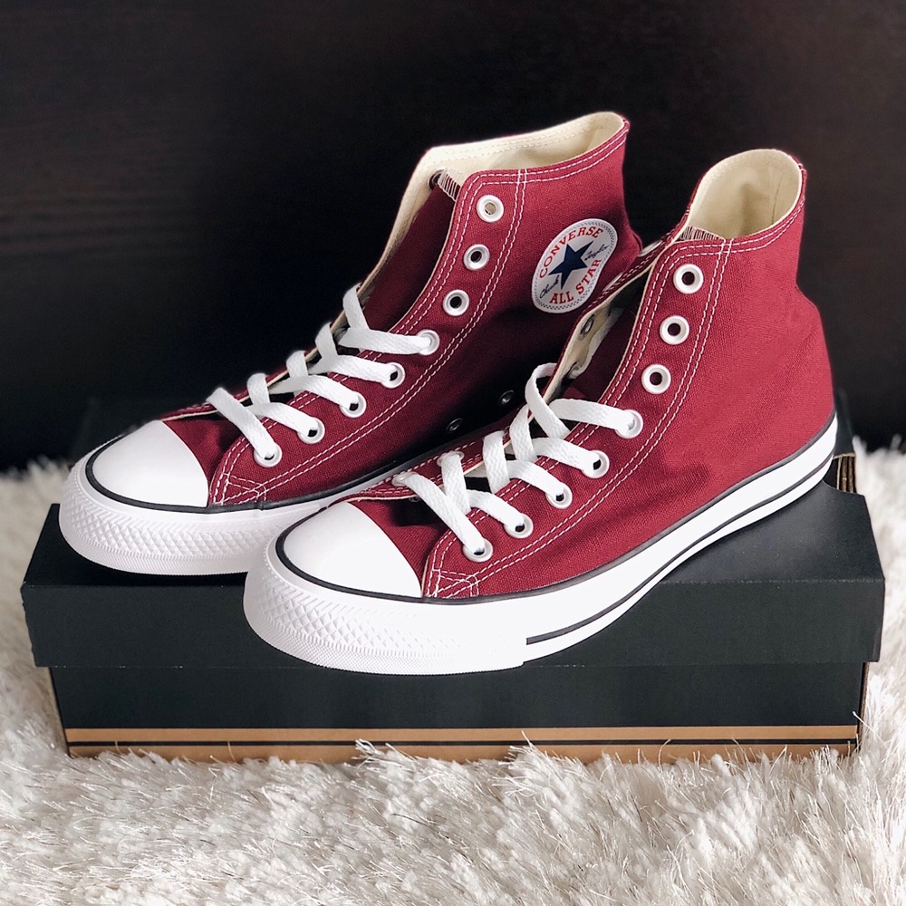 ✨New CONVERSE All Star High Top Sneakers Burgundy - Picture 1 of 8